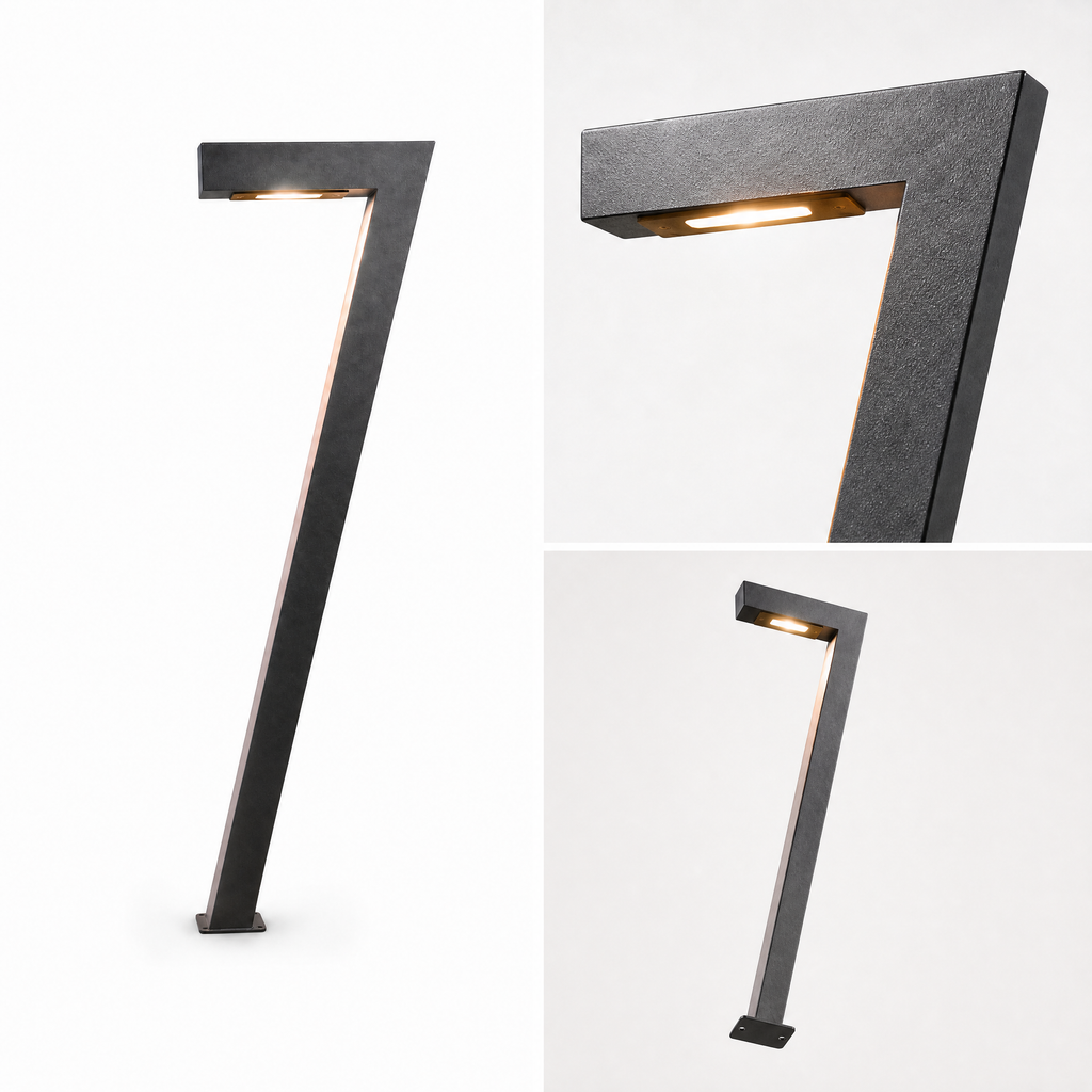 Modern Number 7 LED Bollard Light – 100 cm Outdoor Pathway Fixture