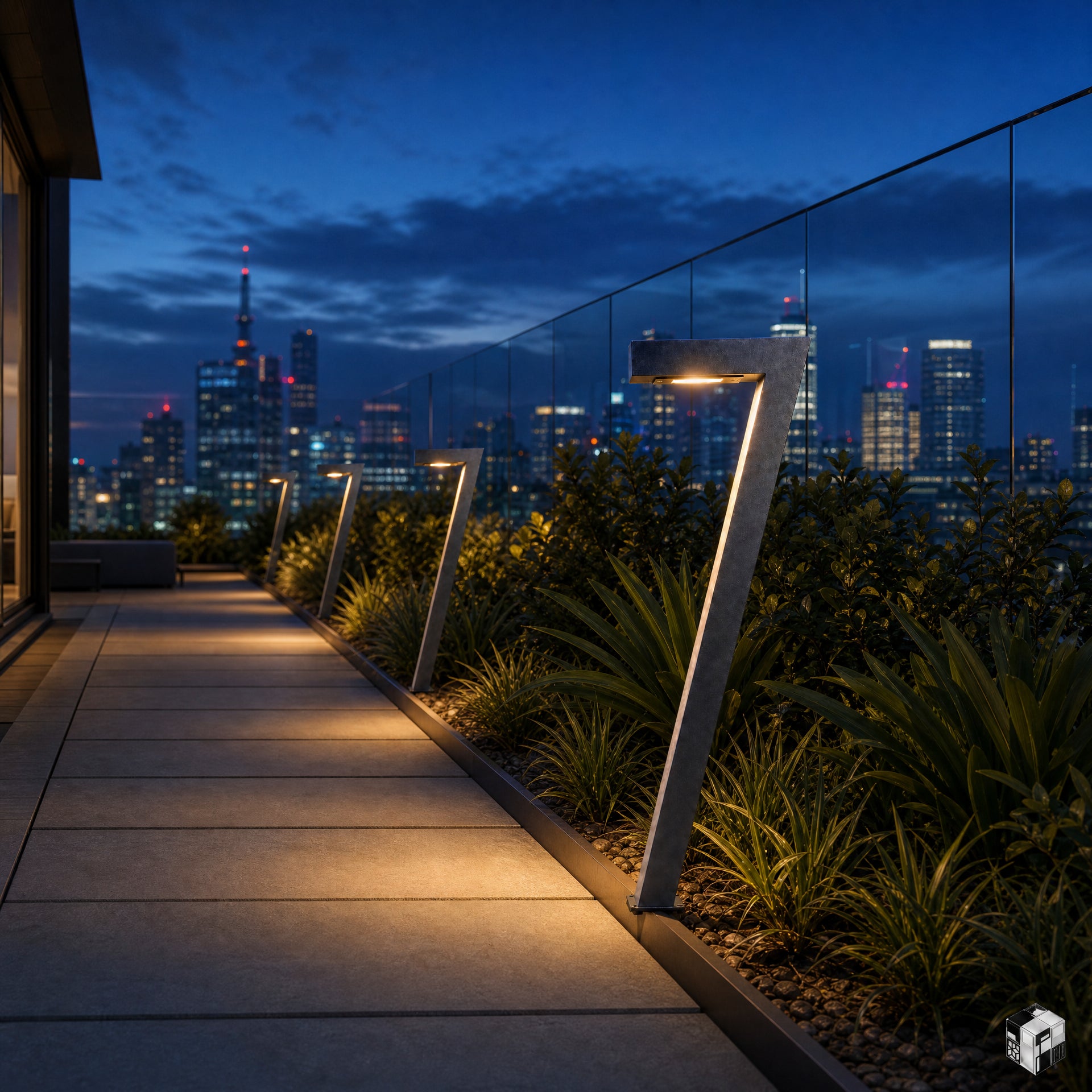 Modern Number 7 LED Bollard Light – 100 cm Outdoor Pathway Fixture