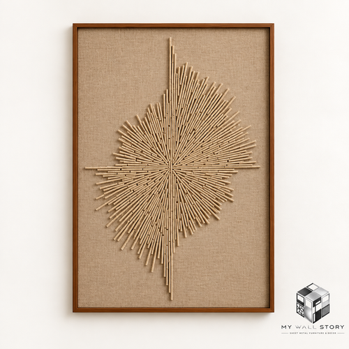 Complete framed Leaf Aura wall art - branded illustrative visualization