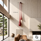 Crimson Serenity in a living room with height reference - branded illustrative visualization