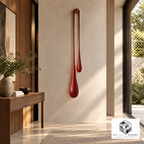 Crimson Serenity styled beside an entryway console - branded illustrative visualization