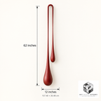 Crimson Serenity dimensions 62 by 12 inches - branded illustrative visualization