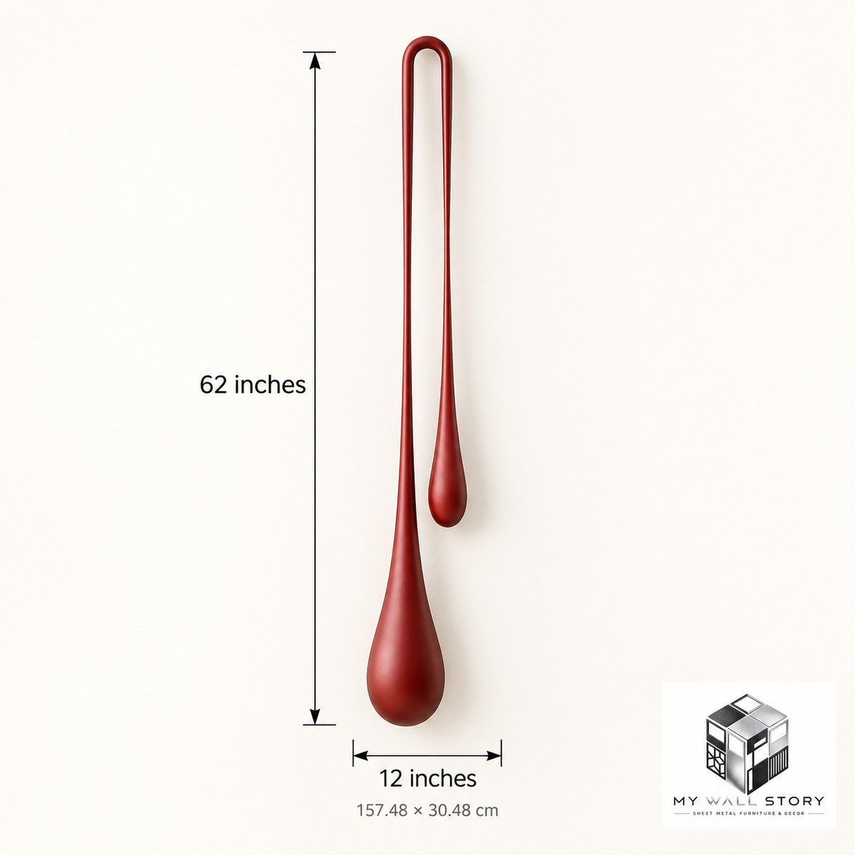 Crimson Serenity dimensions 62 by 12 inches - branded illustrative visualization