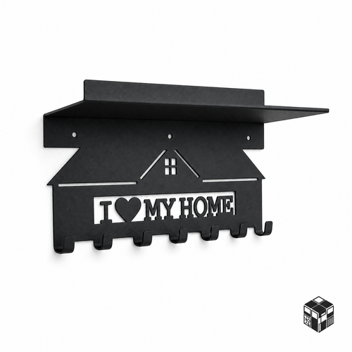 Metal Decor Key Holder with Shelf – I Love My Home